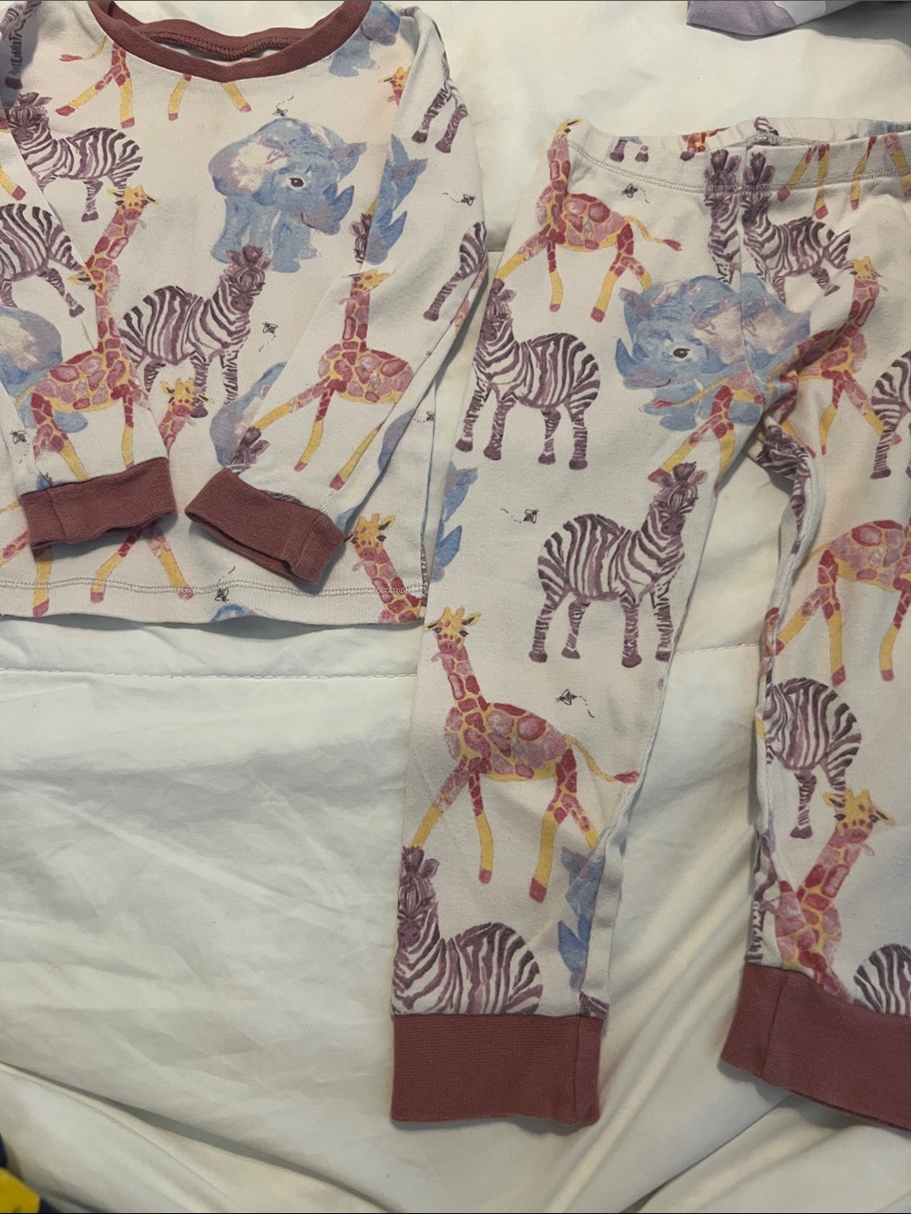 Burt’s Bees Kids Animal Print Pajama Set - Pink Accents